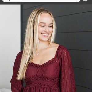 Elegant Burgundy Lace Top